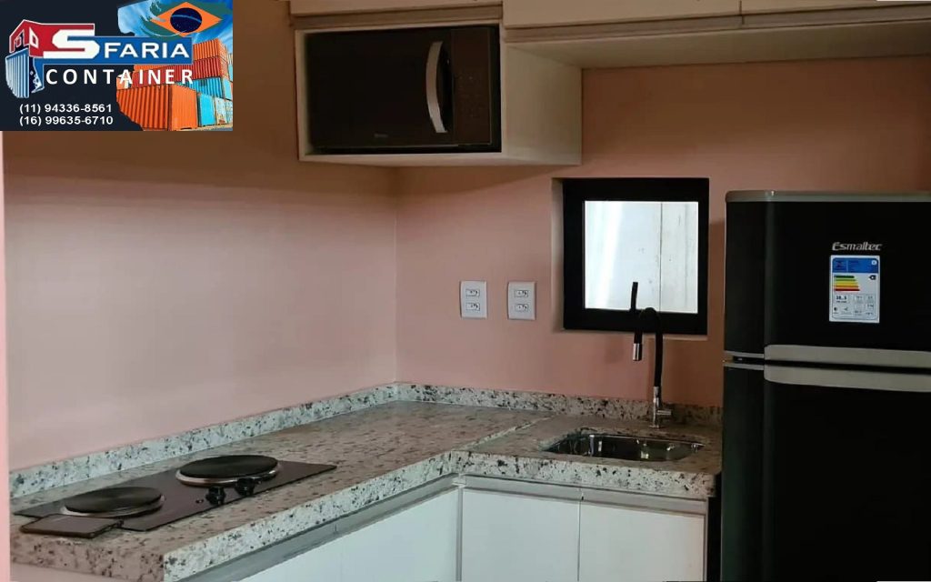 Projeto container Studio em container 20 pés completo 15m2